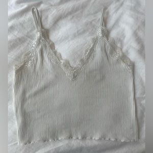 coquette white lace baby tank top 🪞